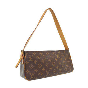 Louis Vuitton Monogram Bag Semi Brown Shoulder Leather Viva Cite